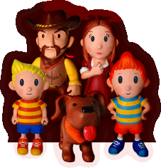 MOTHER 3 Clay Figurines - Flint, Hinawa, Lucas, Boney, and Claus